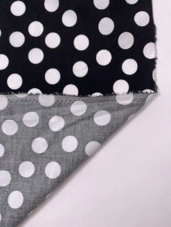 Polka Dot Printed Stretch Cotton Poplin - Black / White 16 Polka Dot Printed Stretch Cotton Poplin - Black / White -Fabrics And Fabrics Store 19435 6