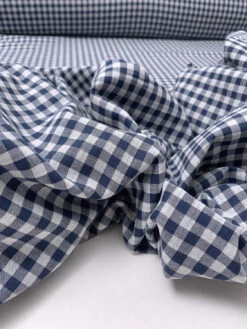 2-Ply Gingham Check And Striped Yarn-Dyed Double Cotton Voile - Navy / White 21 2-Ply Gingham Check And Striped Yarn-Dyed Double Cotton Voile - Navy / White -Fabrics And Fabrics Store 19438 10
