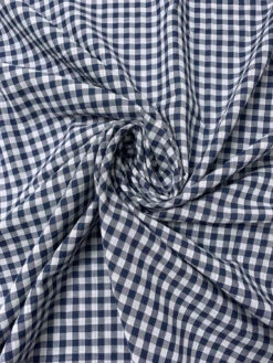 2-Ply Gingham Check And Striped Yarn-Dyed Double Cotton Voile - Navy / White 14 2-Ply Gingham Check And Striped Yarn-Dyed Double Cotton Voile - Navy / White -Fabrics And Fabrics Store 19438 2