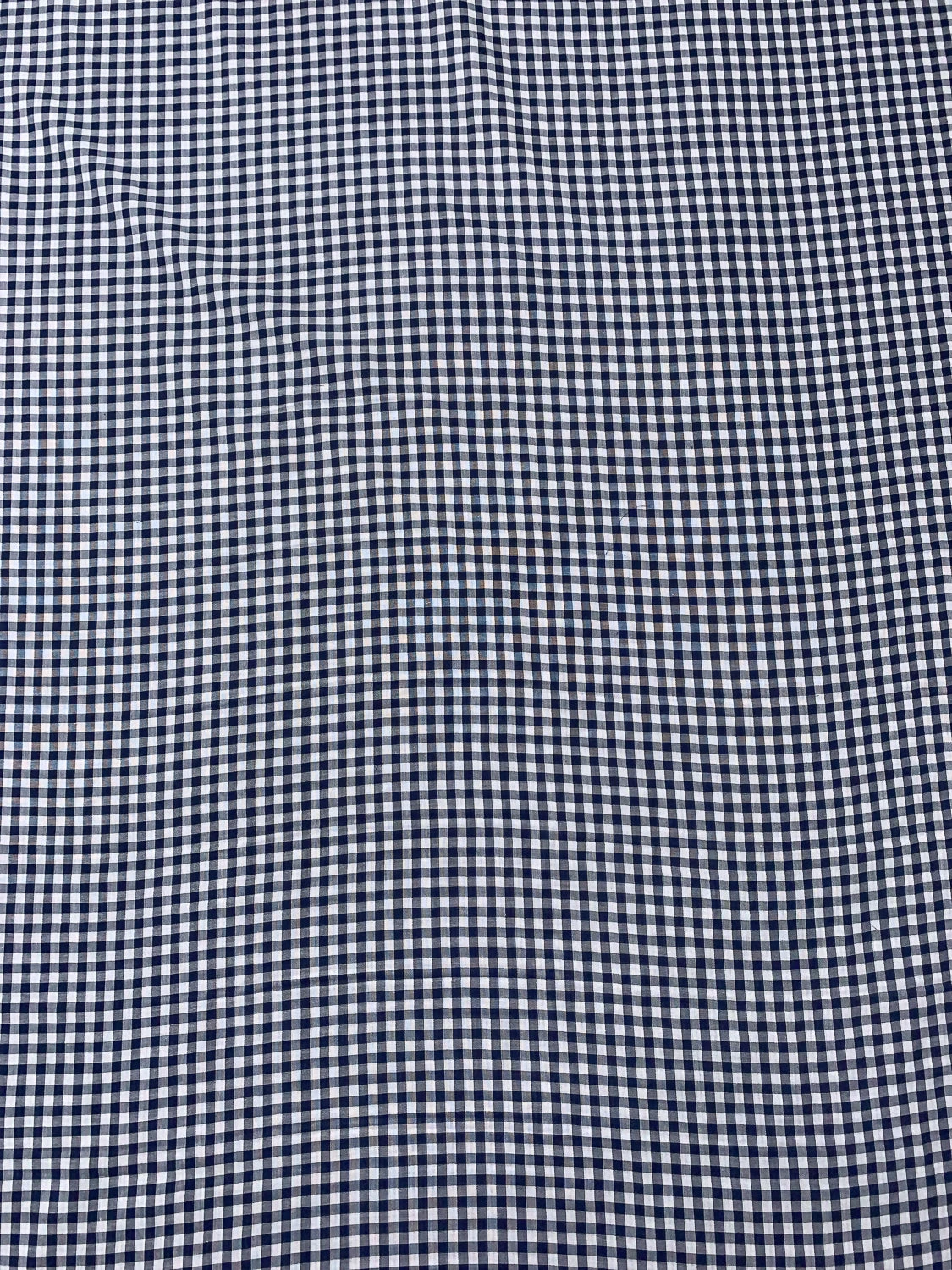 2-Ply Gingham Check And Striped Yarn-Dyed Double Cotton Voile - Navy / White 7 2-Ply Gingham Check And Striped Yarn-Dyed Double Cotton Voile - Navy / White - Image 5