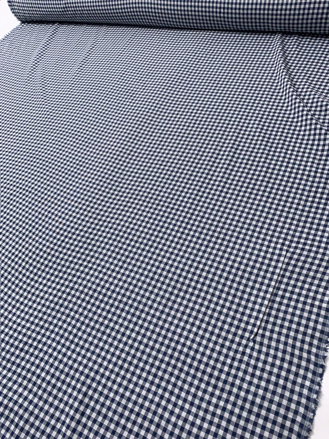 2-Ply Gingham Check And Striped Yarn-Dyed Double Cotton Voile - Navy / White 10 2-Ply Gingham Check And Striped Yarn-Dyed Double Cotton Voile - Navy / White - Image 8