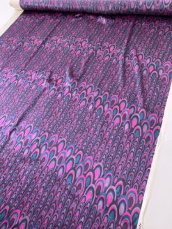 Art Deco Fish Scale Printed Crinkled Silk Charmeuse - Orchid Magenta / Purples / Teal 17 Art Deco Fish Scale Printed Crinkled Silk Charmeuse - Orchid Magenta / Purples / Teal -Fabrics And Fabrics Store 19449 7