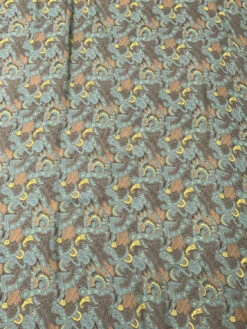 Ornate Graphic Printed Fine Silk Georgette - Taupe / Turquoise / Yellow / Orange 15 Ornate Graphic Printed Fine Silk Georgette - Taupe / Turquoise / Yellow / Orange -Fabrics And Fabrics Store 19454 4