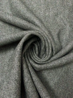 Herringbone Wool Blend Coating - Grey / Black