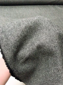 Herringbone Wool Blend Coating - Grey / Black -Fabrics And Fabrics Store 19464 8