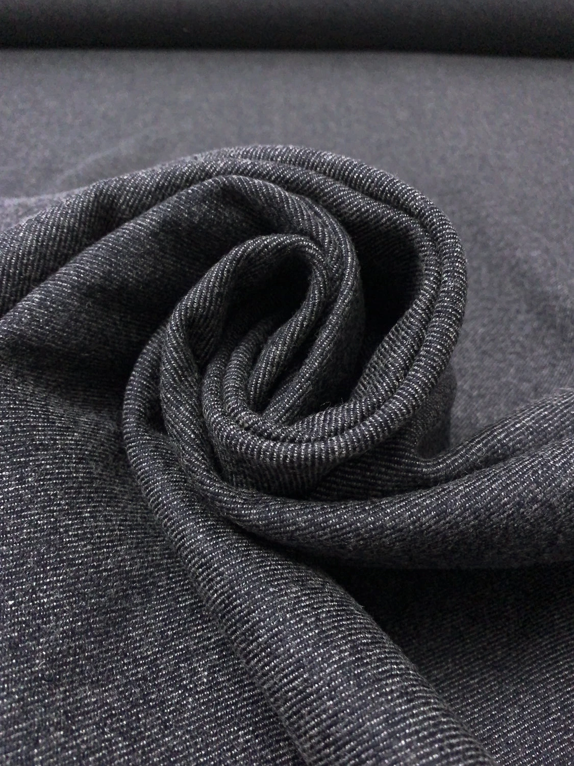 Brushed Twill-Look Wool Coating - Dark Navy / Off-White 6 Brushed Twill-Look Wool Coating - Dark Navy / Off-White - Image 4