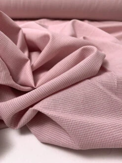 Made In England Mini Houndstooth Wool Suiting - Dusty Rose / Ivory
