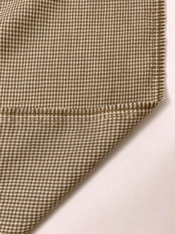 Italian Mini Houndsooth Wool Suiting - Taupe / Off-White -Fabrics And Fabrics Store 19498 5