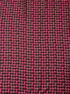 Abstract Houndstooth Printed Wool Challis - Magenta / Black / Orange -Fabrics And Fabrics Store 19522 3