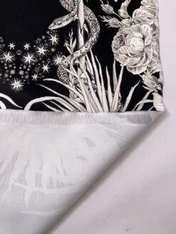 Lions Snakes And Floral Medallions Printed Cotton Sateen Panel - Black / White / Beige 20 Lions Snakes And Floral Medallions Printed Cotton Sateen Panel - Black / White / Beige -Fabrics And Fabrics Store 19547 7