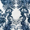 Lions Snakes And Floral Medallions Printed Cotton Sateen Panel - Blue / Off-White 2 Lions Snakes And Floral Medallions Printed Cotton Sateen Panel - Blue / Off-White -Fabrics And Fabrics Store 19550 12