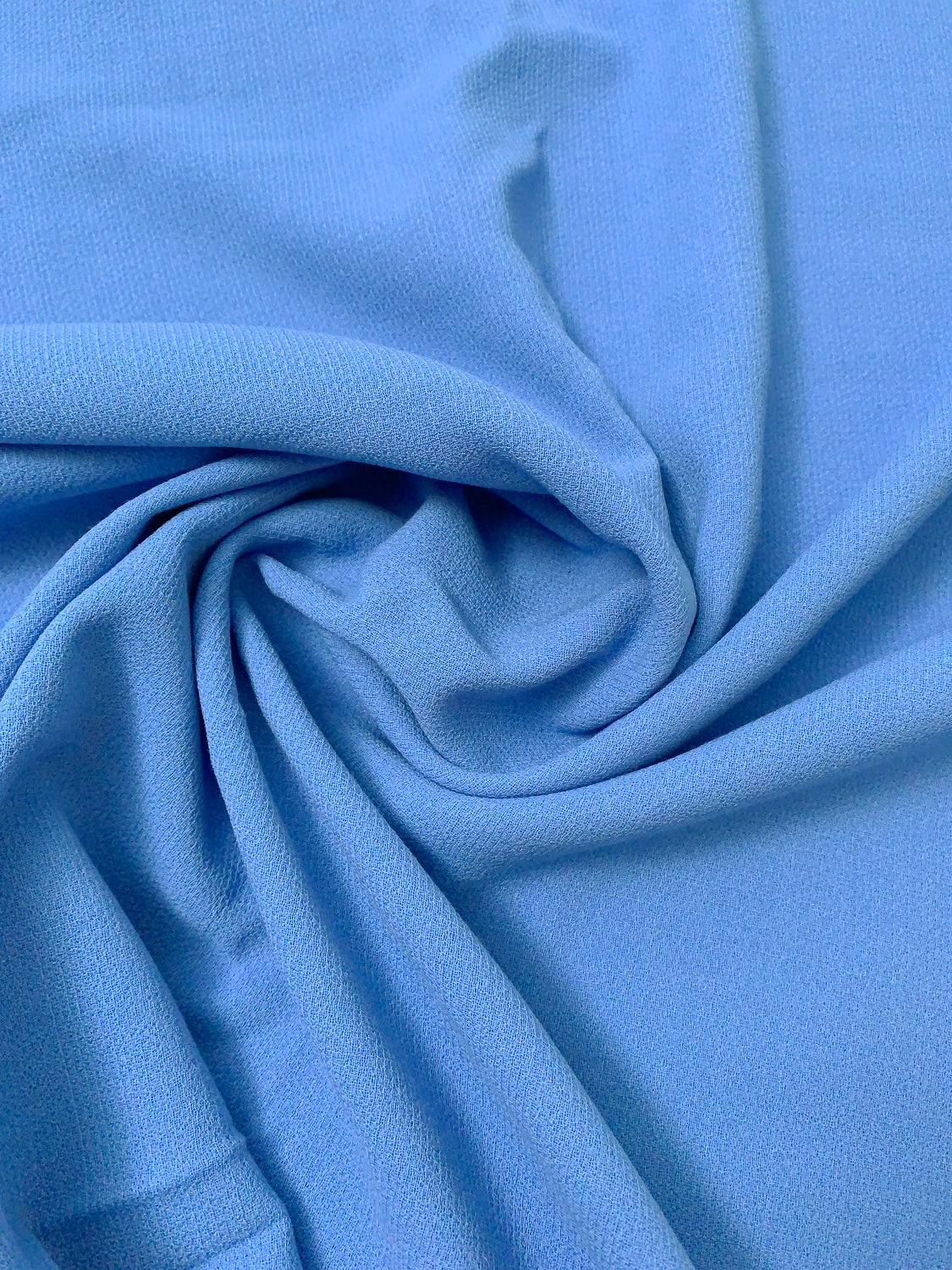 Italian Solid Stretch Double Wool Crepe - Cornflower Blue 6 Italian Solid Stretch Double Wool Crepe - Cornflower Blue - Image 4