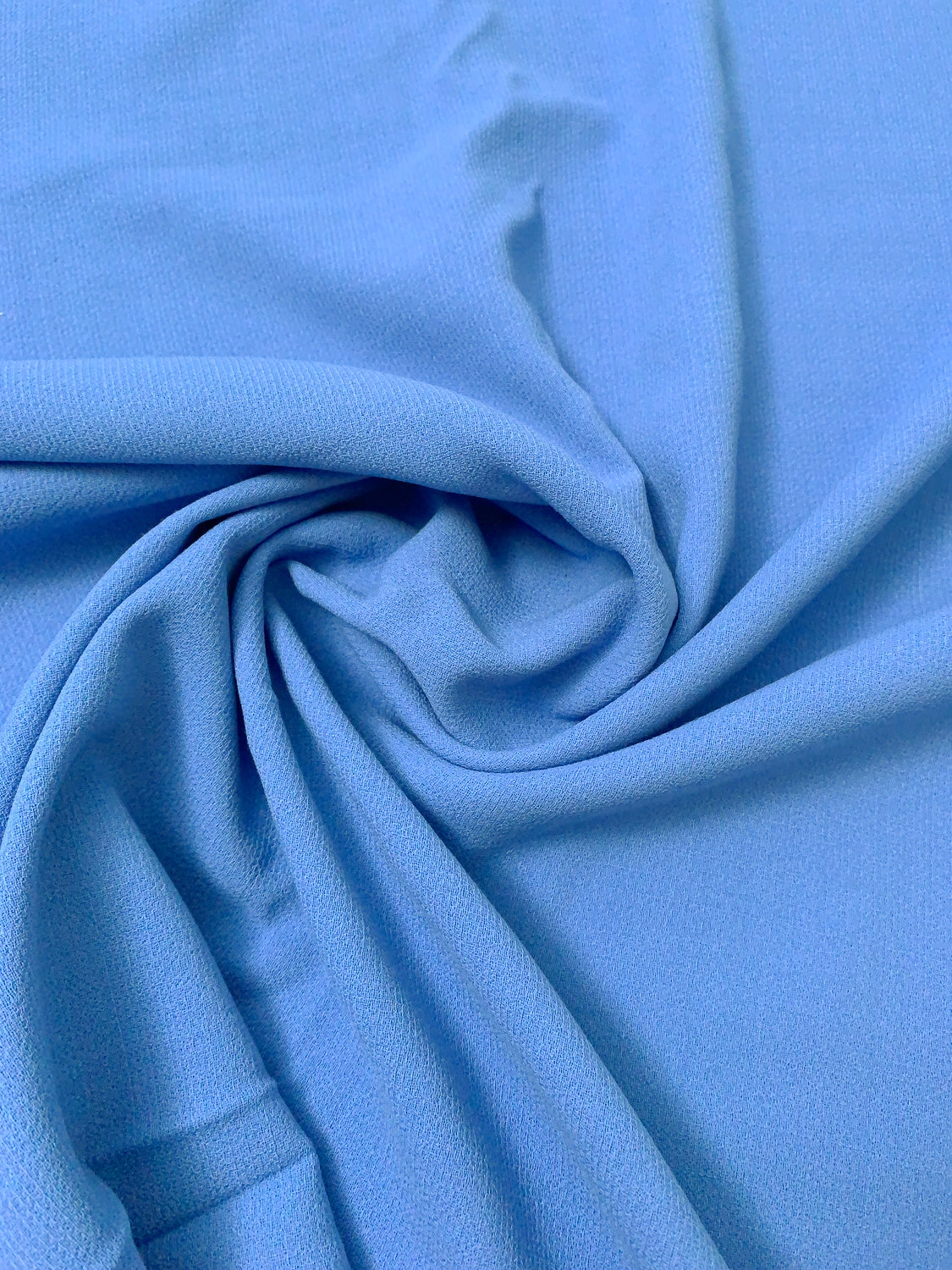 Italian Solid Stretch Double Wool Crepe - Cornflower Blue 5 Italian Solid Stretch Double Wool Crepe - Cornflower Blue - Image 3