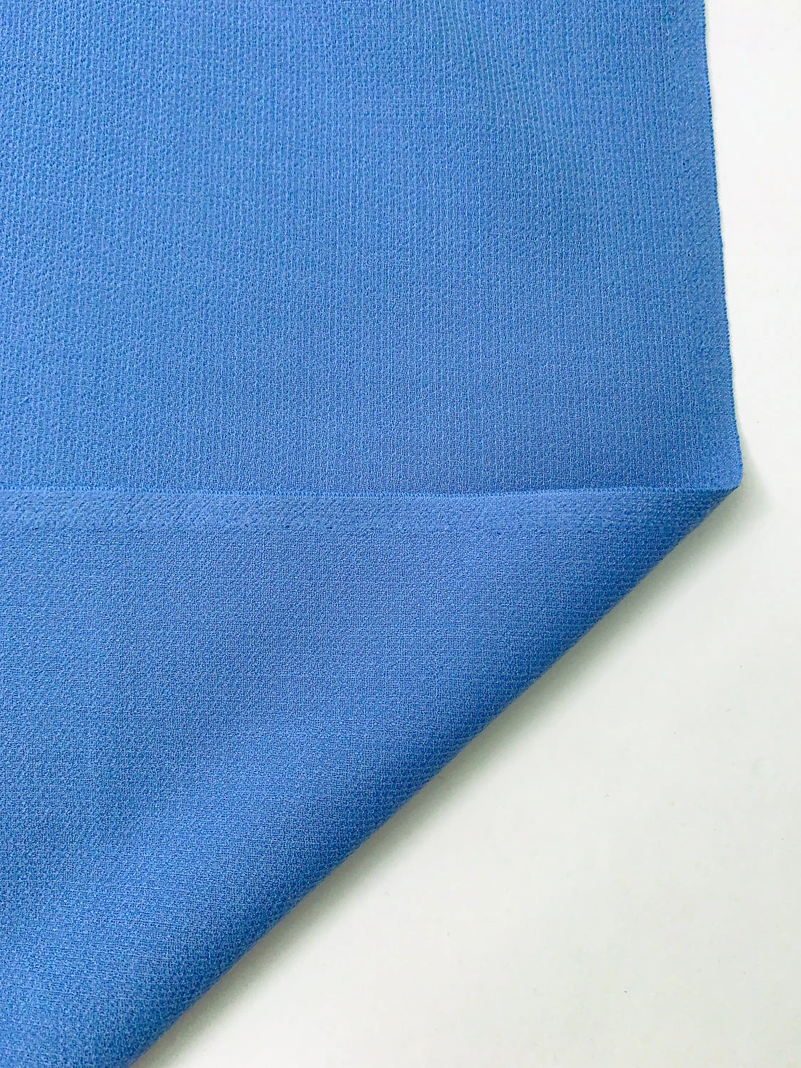 Italian Solid Stretch Double Wool Crepe - Cornflower Blue 4 Italian Solid Stretch Double Wool Crepe - Cornflower Blue - Image 2