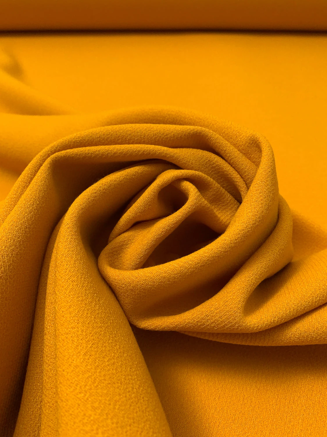 Italian Solid Stretch Double Wool Crepe - Marigold 7 Italian Solid Stretch Double Wool Crepe - Marigold - Image 5