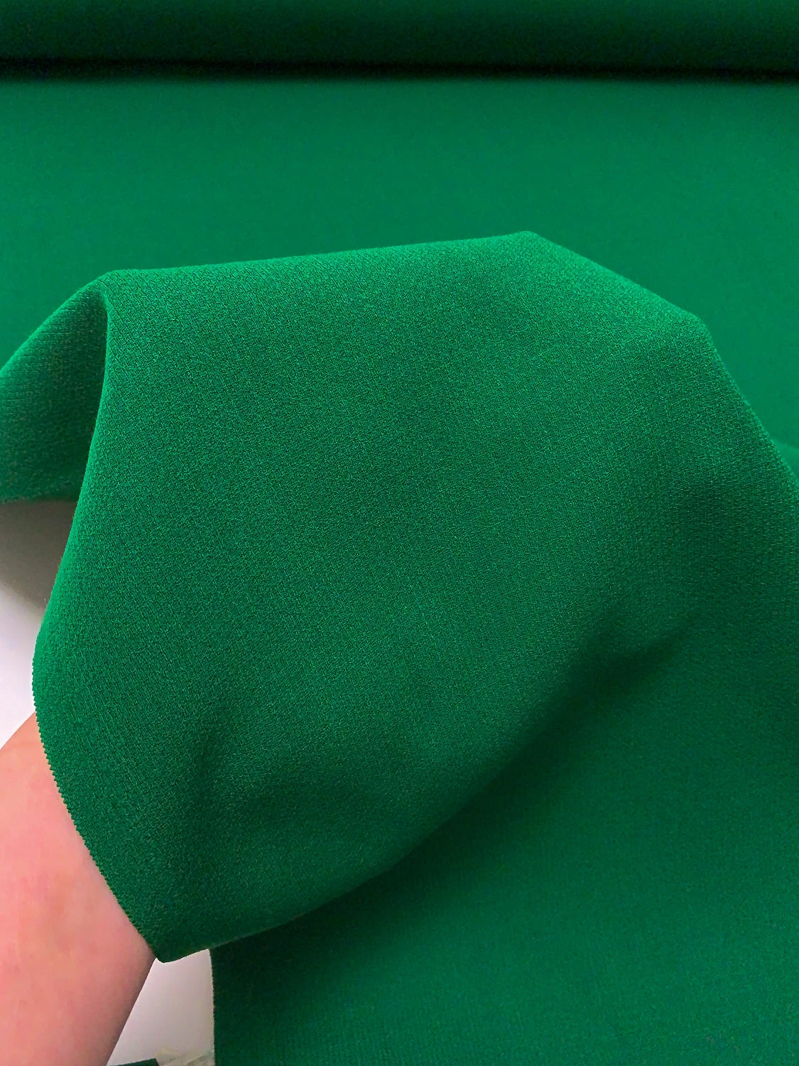 Italian Solid Stretch Double Wool Crepe - Dark Green 4 Italian Solid Stretch Double Wool Crepe - Dark Green - Image 2