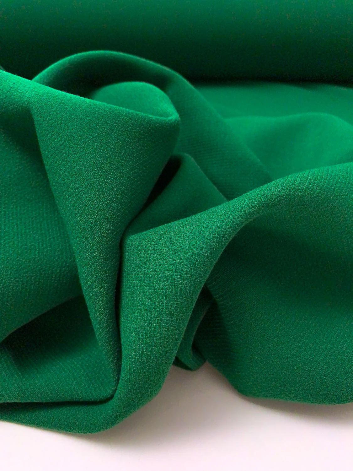 Italian Solid Stretch Double Wool Crepe - Dark Green 9 Italian Solid Stretch Double Wool Crepe - Dark Green - Image 7