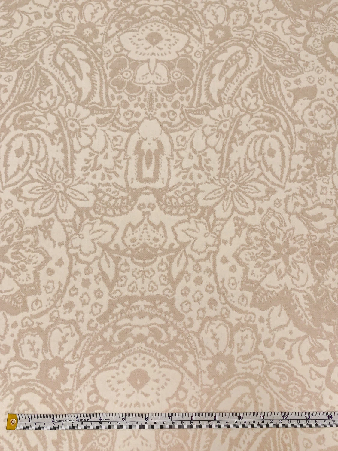 Italian Paisley Floral Double Face Wool Blend Brushed Coating - Beige / Tan 9 Italian Paisley Floral Double Face Wool Blend Brushed Coating - Beige / Tan - Image 7