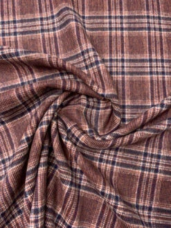 Italian Plaid Double Face Wool Blend Brushed Coating - Navy / Burnt Brick / Ivory 14 Italian Plaid Double Face Wool Blend Brushed Coating - Navy / Burnt Brick / Ivory -Fabrics And Fabrics Store 19564 2