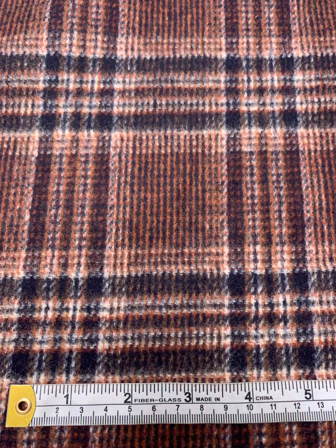 Italian Plaid Double Face Wool Blend Brushed Coating - Navy / Burnt Brick / Ivory 9 Italian Plaid Double Face Wool Blend Brushed Coating - Navy / Burnt Brick / Ivory - Image 7