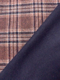 Italian Plaid Double Face Wool Blend Brushed Coating - Navy / Burnt Brick / Ivory 19 Italian Plaid Double Face Wool Blend Brushed Coating - Navy / Burnt Brick / Ivory -Fabrics And Fabrics Store 19564 6