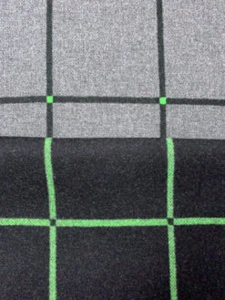 Italian Reversible Windowpane Jacket Weight Coating - Black / Green / Grey -Fabrics And Fabrics Store 19584 11