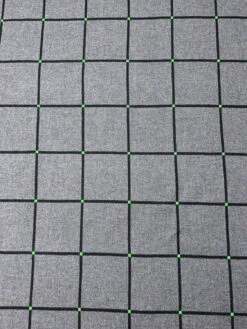 Italian Reversible Windowpane Jacket Weight Coating - Black / Green / Grey -Fabrics And Fabrics Store 19584 4