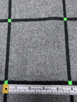 Italian Reversible Windowpane Jacket Weight Coating - Black / Green / Grey -Fabrics And Fabrics Store 19584 6