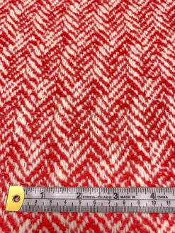 Italian Broken Herringbone Yarn-Dyed Wool Coating - Red / Ivory 15 Italian Broken Herringbone Yarn-Dyed Wool Coating - Red / Ivory -Fabrics And Fabrics Store 19591 5