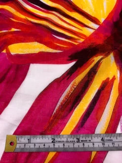 Italian Bold Floral Petals Printed Lightweight Cotton Lawn - Magenta / Red / Marigold / White 17 Italian Bold Floral Petals Printed Lightweight Cotton Lawn - Magenta / Red / Marigold / White -Fabrics And Fabrics Store 19596 6