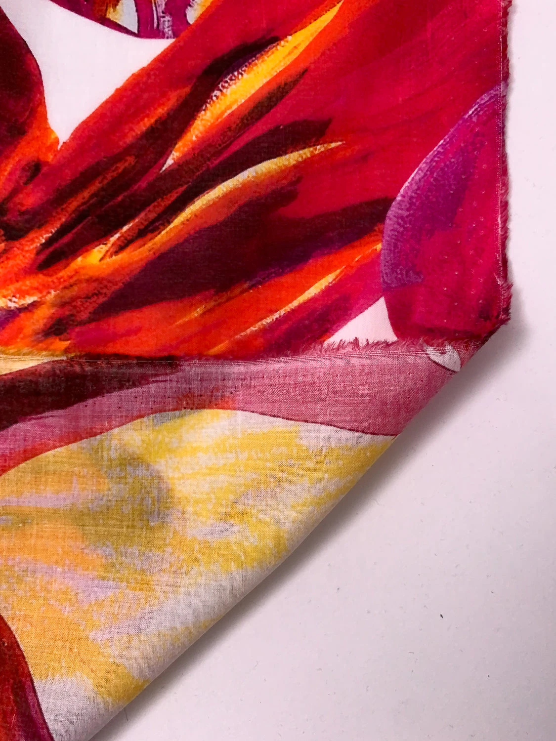 Italian Bold Floral Petals Printed Lightweight Cotton Lawn - Magenta / Red / Marigold / White 10 Italian Bold Floral Petals Printed Lightweight Cotton Lawn - Magenta / Red / Marigold / White - Image 8