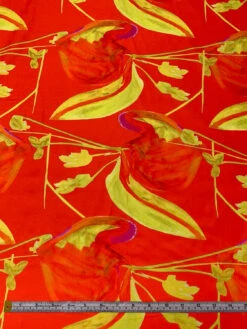 Italian Exotic Petals Printed Silk-Cotton Challis - Orange / Yellow / Magenta -Fabrics And Fabrics Store 19602 5