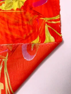 Italian Exotic Petals Printed Silk-Cotton Challis - Orange / Yellow / Magenta -Fabrics And Fabrics Store 19602 7