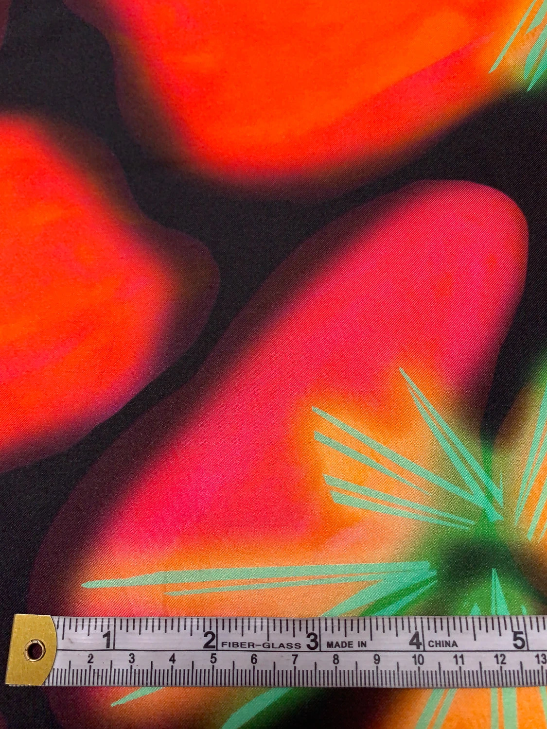 Italian Hazy Floral Petals Printed Silk-Cotton Challis - Orange / Green / Black / Purples 9 Italian Hazy Floral Petals Printed Silk-Cotton Challis - Orange / Green / Black / Purples - Image 7