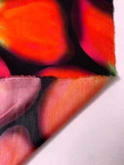 Italian Hazy Floral Petals Printed Silk-Cotton Challis - Orange / Green / Black / Purples 18 Italian Hazy Floral Petals Printed Silk-Cotton Challis - Orange / Green / Black / Purples -Fabrics And Fabrics Store 19603 7