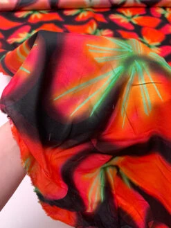 Italian Hazy Floral Petals Printed Silk-Cotton Challis - Orange / Green / Black / Purples 19 Italian Hazy Floral Petals Printed Silk-Cotton Challis - Orange / Green / Black / Purples -Fabrics And Fabrics Store 19603 9