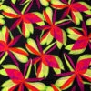 Italian Large Floral Petals Printed Silk-Cotton Challis - Fluorescent Neon Orange / Lime / Magenta