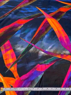 Italian Flying In The Dark Printed Silk-Cotton Challis - Navy / Orange / Magenta / Multicolor -Fabrics And Fabrics Store 19606 5