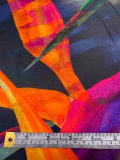 Italian Flying In The Dark Printed Silk-Cotton Challis - Navy / Orange / Magenta / Multicolor -Fabrics And Fabrics Store 19606 6