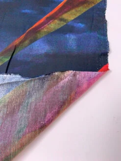 Italian Flying In The Dark Printed Silk-Cotton Challis - Navy / Orange / Magenta / Multicolor -Fabrics And Fabrics Store 19606 7