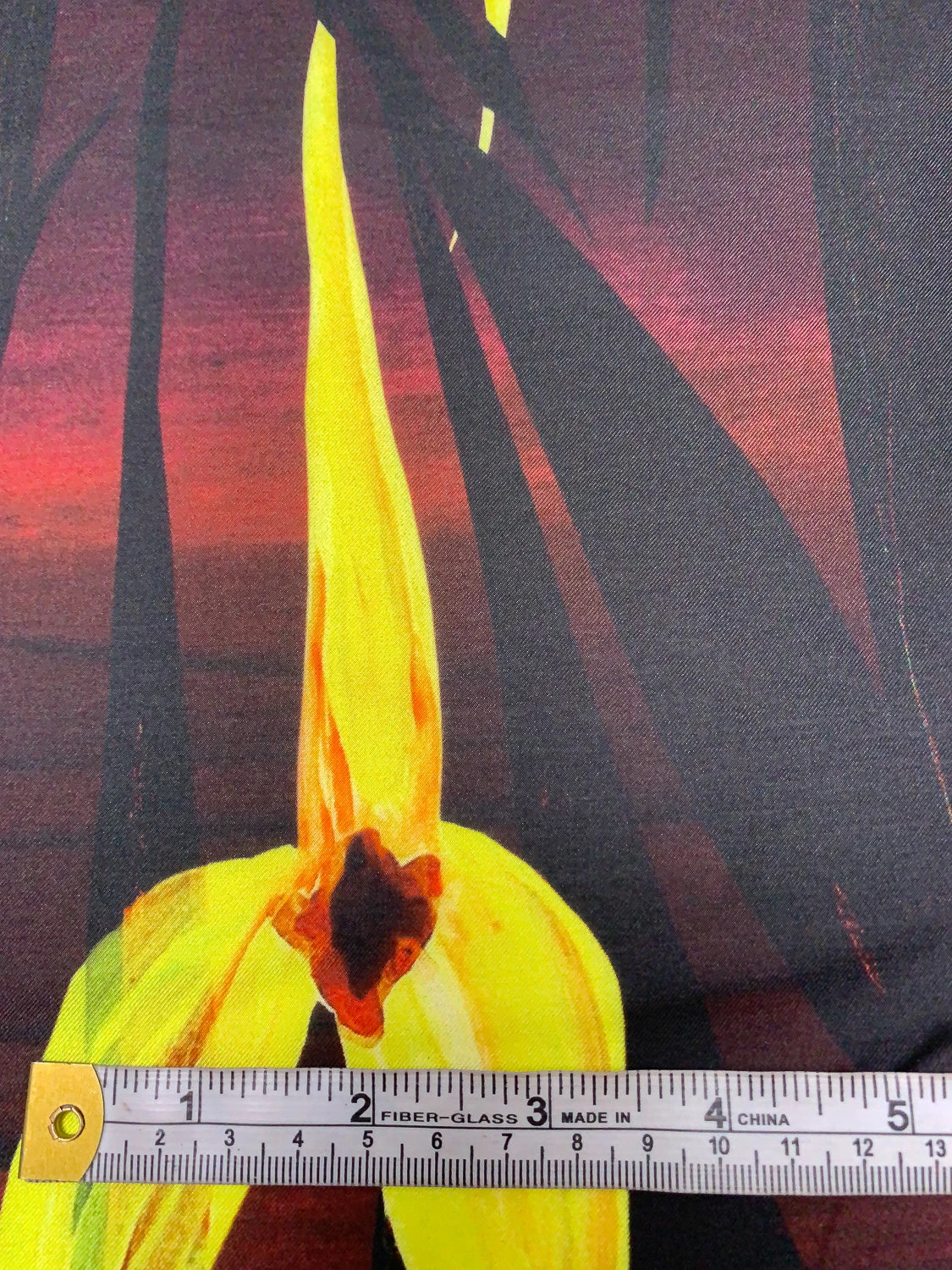 Italian Elongated Floral Petals Printed Silk-Cotton Challis - Yellow / Maroon / Orange / Black 9 Italian Elongated Floral Petals Printed Silk-Cotton Challis - Yellow / Maroon / Orange / Black - Image 7