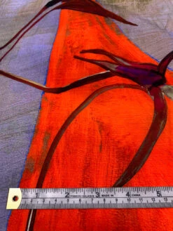 Italian Abstract Frames Printed Silk-Cotton Lawn Voile With Light Shantung Weave Panel - Hot Orange / Blue / Lavender -Fabrics And Fabrics Store 19625 6