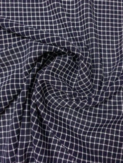 Windowpane Check Open-Weave Lightweight Wool Suiting - Navy / White 14 Windowpane Check Open-Weave Lightweight Wool Suiting - Navy / White -Fabrics And Fabrics Store 19667 1