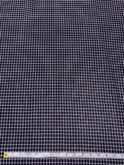 Windowpane Check Open-Weave Lightweight Wool Suiting - Navy / White 16 Windowpane Check Open-Weave Lightweight Wool Suiting - Navy / White -Fabrics And Fabrics Store 19667 4