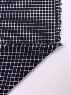 Windowpane Check Open-Weave Lightweight Wool Suiting - Navy / White 17 Windowpane Check Open-Weave Lightweight Wool Suiting - Navy / White -Fabrics And Fabrics Store 19667 6