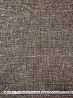 Italian Windowpane Fine Wool Traditional Suiting - Light Gold / Black / Brown -Fabrics And Fabrics Store 19715 4