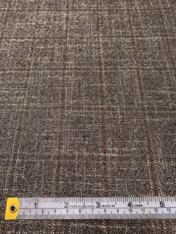 Italian Windowpane Fine Wool Traditional Suiting - Light Gold / Black / Brown -Fabrics And Fabrics Store 19715 5