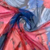 Brushstroke Floral Printed Crinkled Silk Chiffon With Lurex Pinstripes - Blues / Pinks / Red / Black / Silver 2 Brushstroke Floral Printed Crinkled Silk Chiffon With Lurex Pinstripes - Blues / Pinks / Red / Black / Silver -Fabrics And Fabrics Store 19719 1