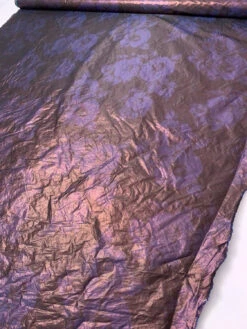 Italian Floral Printed Taffeta Lamé With Vertical Stretch - Purple / Eggplant / Rose Gold 20 Italian Floral Printed Taffeta Lamé With Vertical Stretch - Purple / Eggplant / Rose Gold -Fabrics And Fabrics Store 19747 8