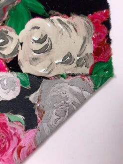 Painterly Floral Printed Silk Crepe De Chine - Magenta / Green / Smokey Taupe / Black 18 Painterly Floral Printed Silk Crepe De Chine - Magenta / Green / Smokey Taupe / Black -Fabrics And Fabrics Store 19766 7